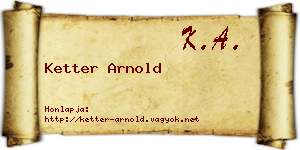 Ketter Arnold névjegykártya