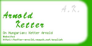 arnold ketter business card